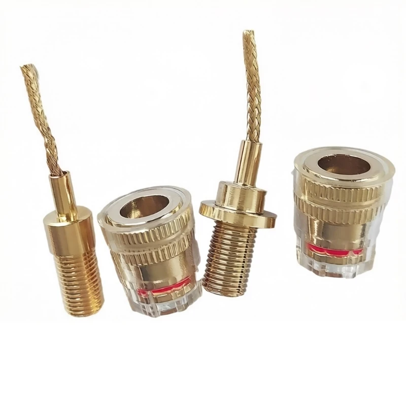 High Accuracy Gold Plate Metal Y Type Speaker Terminals Adapters Simple Installation for Clear Sound Transmission 831F