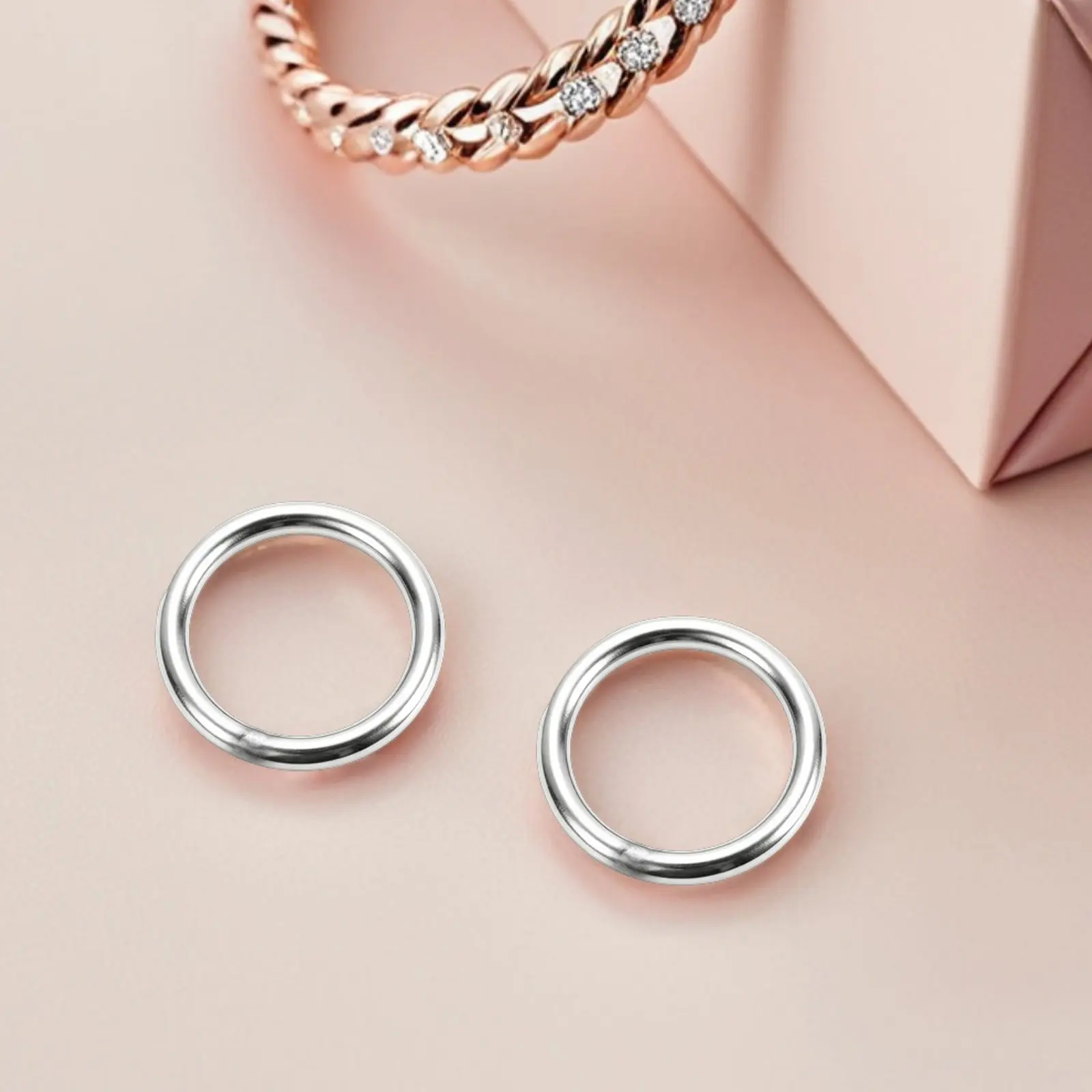 12 anneaux soudés en acier inoxydable, grands cercles métalliques pour l'artisanat, anneaux de jonction robustes, fournitures de fabrication de bijoux, quincaillerie marine