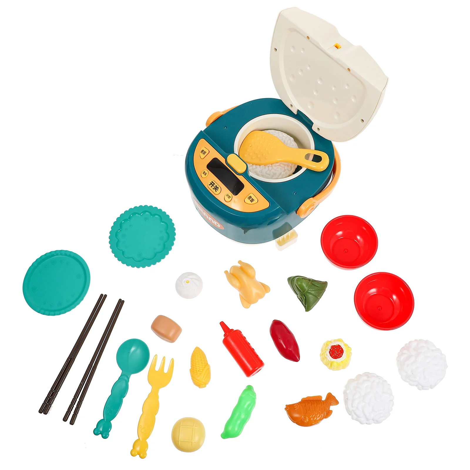 1Set Simulation Electric Rice Cooker Play House Cooking Set Music Spray Effect Developmental Educational Role Play Game