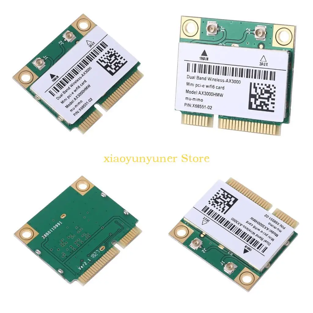 

P9JB 2974Mbps Wifi 6 Dual Band AX3000 Wireless Half Mini PCI-E Network Wlan Wifi Card Bluetooth-compatible 5.0 802.11ax/ac