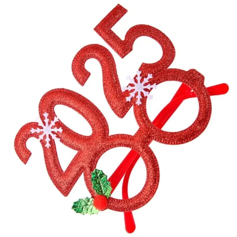 R1WE 2025 Christmas Glasses Frame 2025 New Year Party Eyeglasses Christmas Eyeglasses Glitter Glasses for Kid Adult Christmas