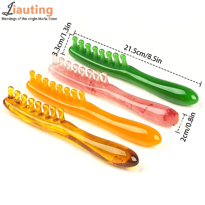 

Multifunction Resin Massage Comb Head Scalp Meridian Massage Comb Long Handle Acupoint Comb Face Arms Thighs Scraping Massager