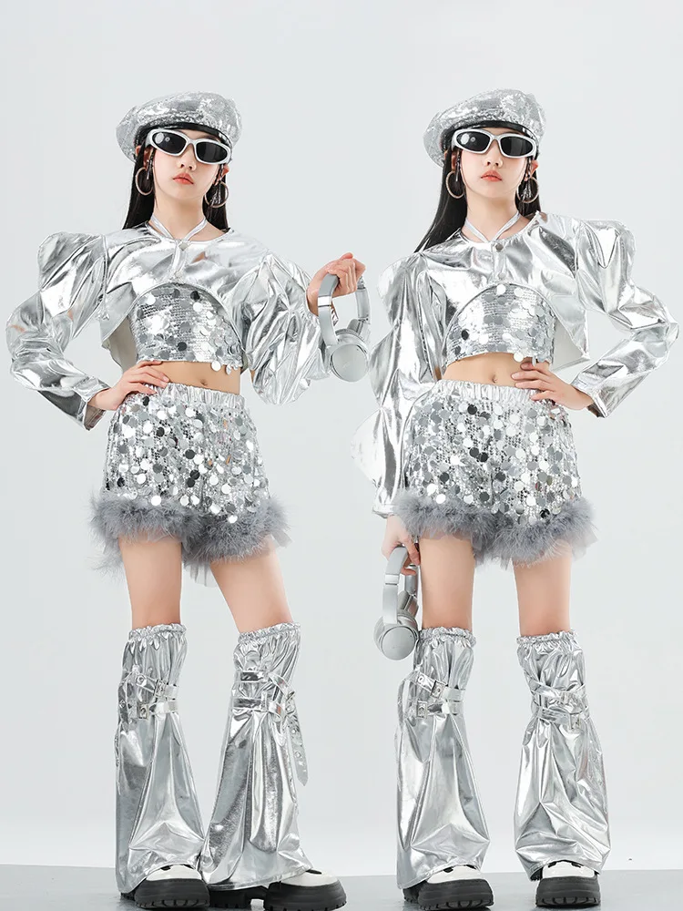 Girls Jazz Dancing Clothing Trendy Practice Clothing Trendy Model Catwalk Trend Cool Street Dance Jazz Performance Clothing