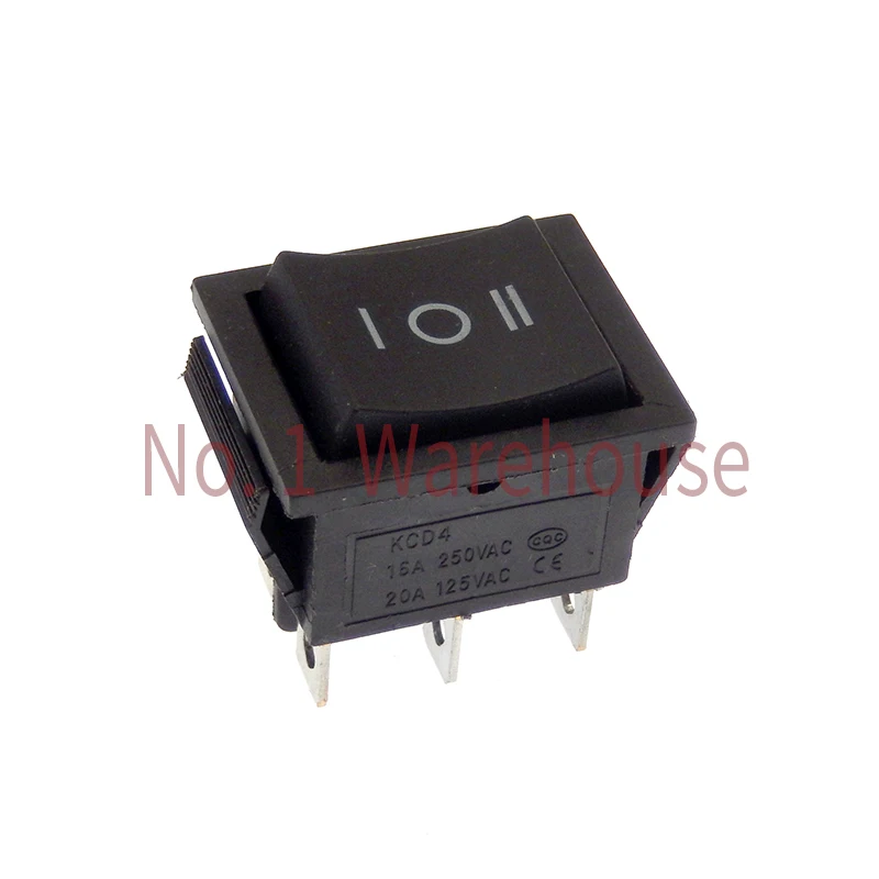 1PCS Self Reset Rocker Switch Momentary KCD4 Power Switch ON-OFF-ON Reset 3 Position 6 Pins 16A 250VAC/ 20A 125VAC