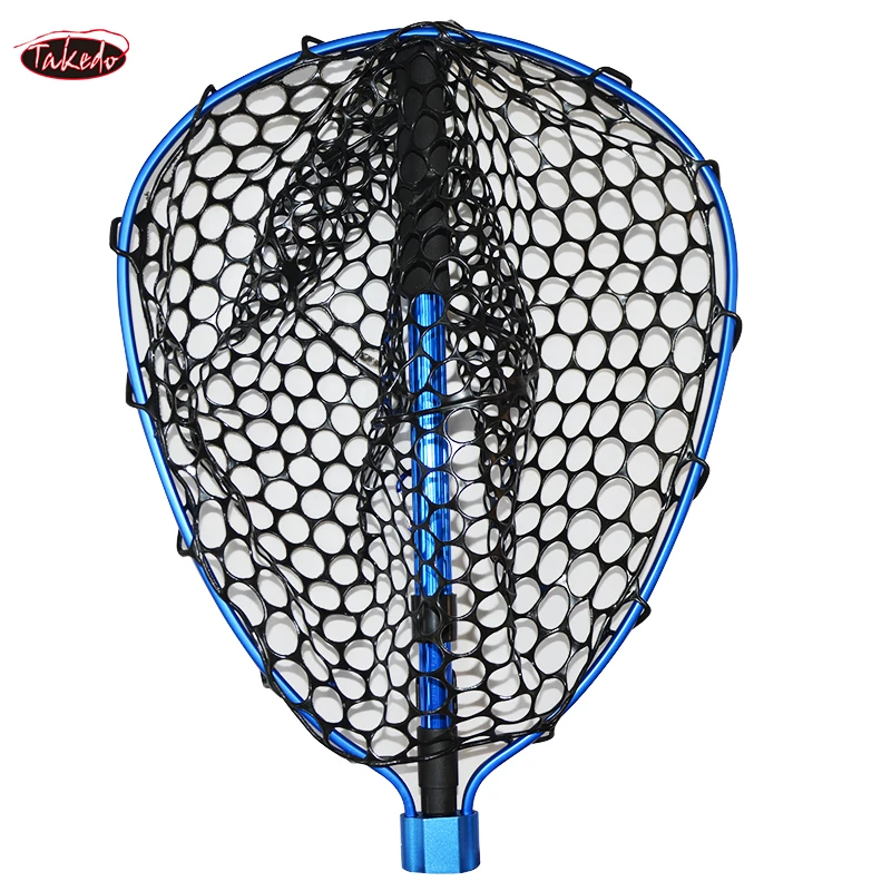 TAKEDO DS01 Folding Dip Net Portable Landing Net Rubber Fly Fishing Net Ultra Light Hand Dip Net Carp Fising Net