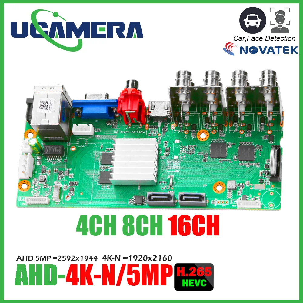 

XM Original H.265+ 6 in 1 AHD DVR 4/8/16CH 5MP-N Hybrid DVR Board Supports 1080P to 5MP XMEye