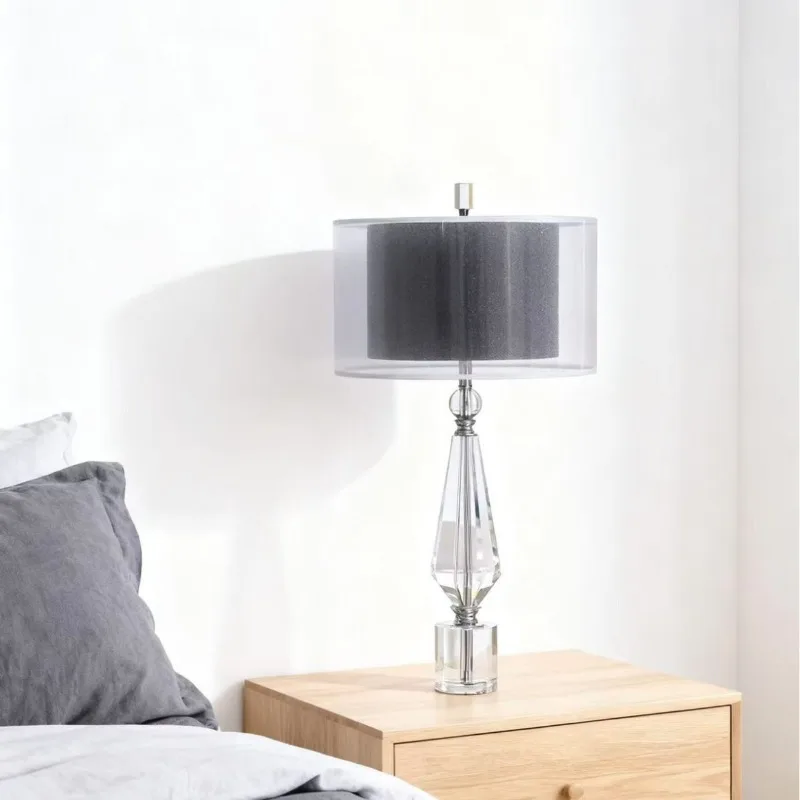 

Crystal Desk Lamp Hotel Bedroom Bedside Table Lamp Luxury Minimalist Portable Living Room Lighting Light Desk Decoration Lights