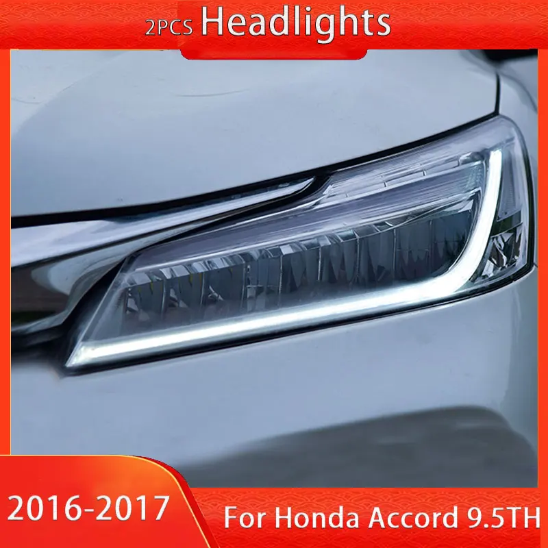 

Car headlights for Honda Accord 9.5 LED Headlight 2016-2017 Headlights Accord DRL Turn Signal High Beam Angel Eye Projector Lens