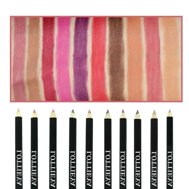 LOTTIEYA Long lasting Waterproof Matte Lipliner Pencil Silky Soft Long Wear Lip Liner Pen As Eyeliner Pen Lips Makeup Cosmetics