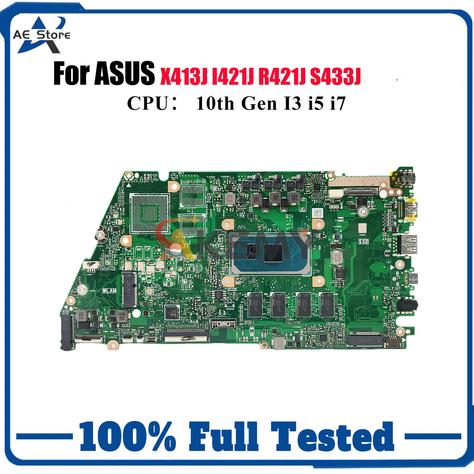 

X421JA Laptop Motherboard For ASUS S433J X421JQ R421J V4050J X421JAY X421J X413J I421J X421JF X421JP Mainboard 10th Gen I3 i5 i7
