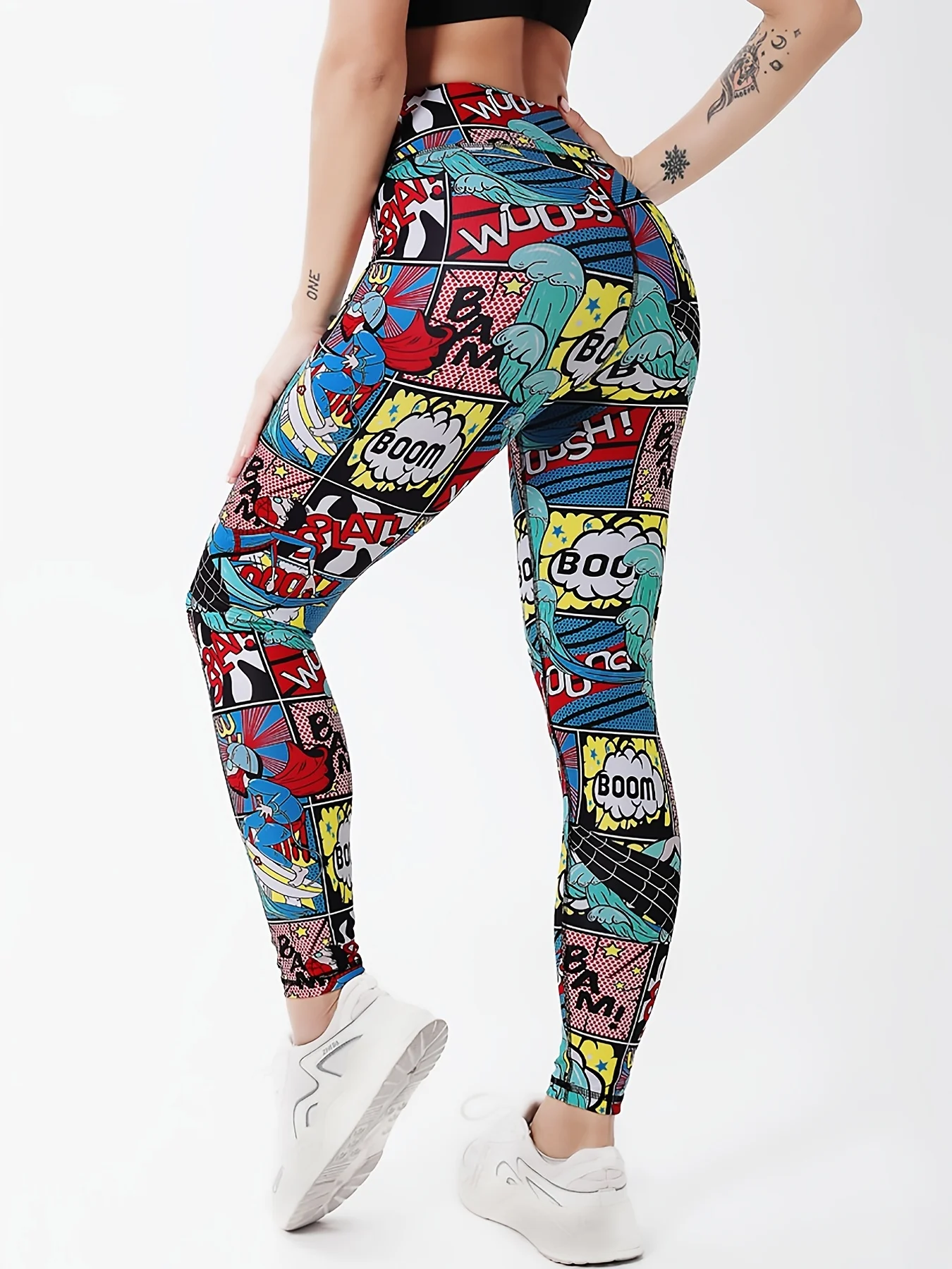 Mallas Push Up de cintura alta con estampado de dibujos animados para mujer, Leggings deportivos para correr, pantalones de gimnasio, Leggings de