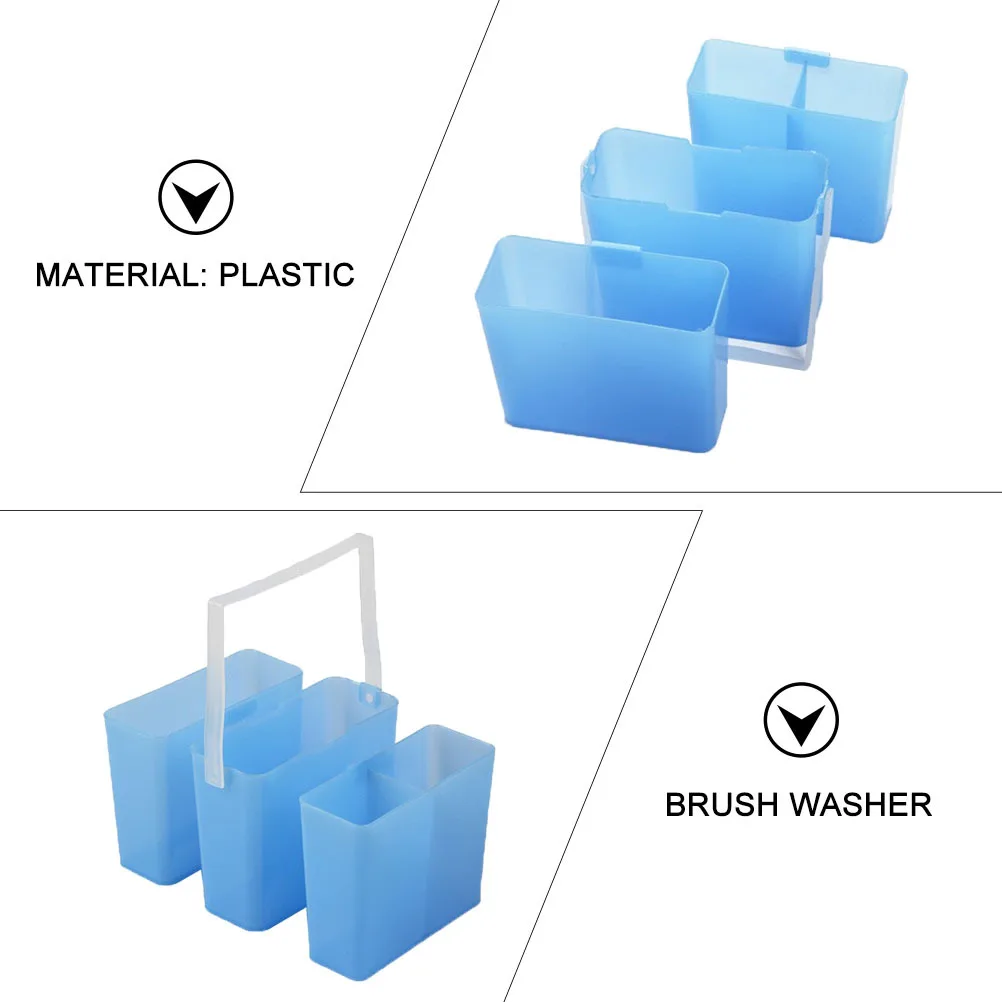 

Paint Brush Holder Durable Plastic Wash Bucket for Brushes Color Mixing and Cleaning Perfect for All Levels of Artists