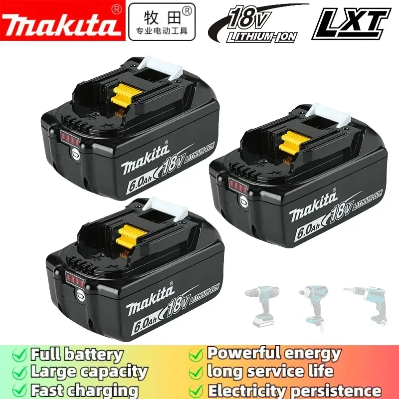 

Genuine Makita 6Ah/5Ah/3Ah for Makita 18V Battery BL1830B BL1850B BL1850 BL1840 BL1860 BL1815 Replacement Lithium Battery