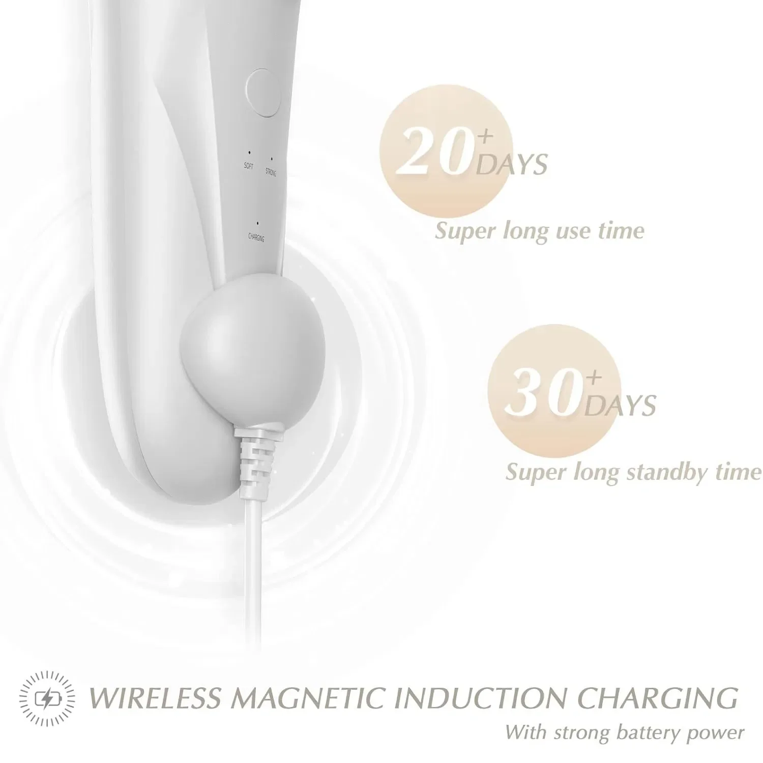 洗顔ブラシ、毎日のスキンケア用の3つのブラシヘッド付きソニックフェイシャルブラシ、充電式で優しいフェイスエクスフォリエーター
