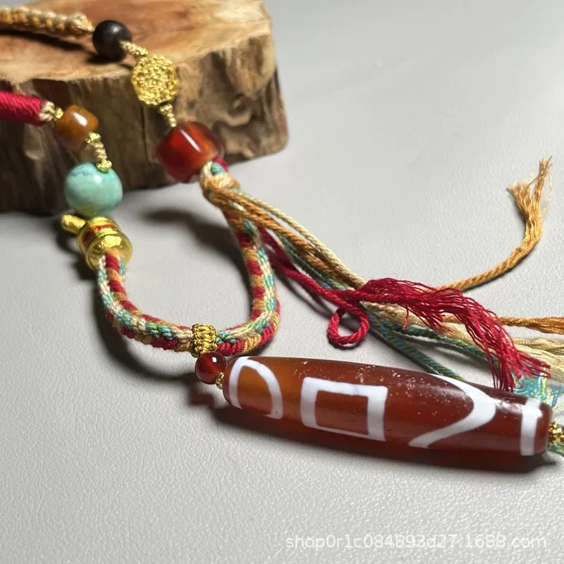 Nine- Necklace, Red Agate , Zaki Lam, Seven- And Eight-Eyed Wealth God , Dzi Bead Pendant