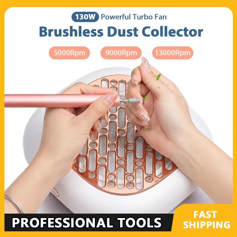 

Бесщеточный пылесборник для ногтей мощностью 130 Вт с супервсасывающим вентилятором для маникюра и 2 фильтрами для использования в салоне