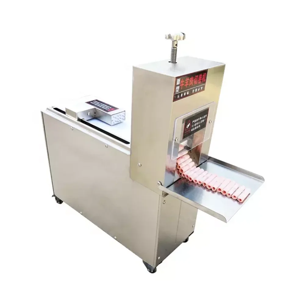 Máquina cortadora de carne automática Kebab, cortadora comercial de carne de cordero y ternera, cortador de rollos de tocino