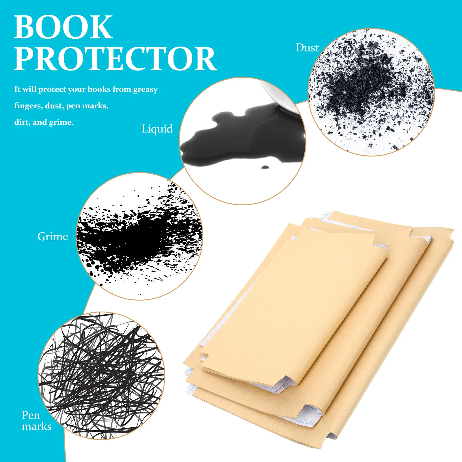 30 Sheets Self-Adhesive Book Cover Wrapping Paper for School Books Magazines Document Protection and Organization