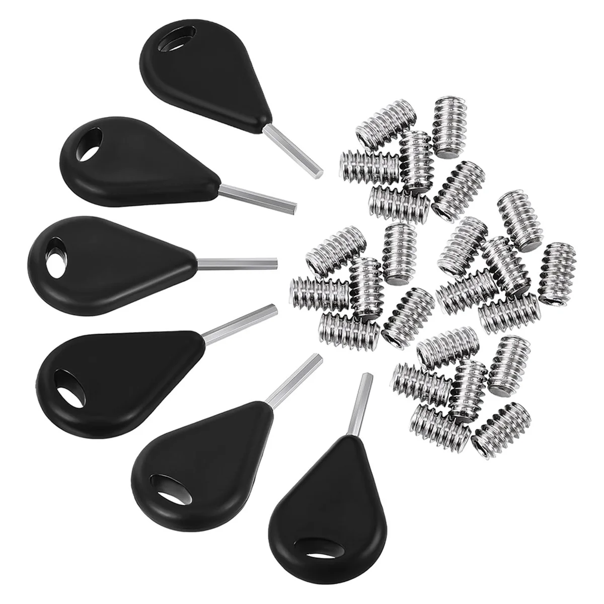 6 Pcs Surf Fin Key Surfing Surf Fin Key with 24 Pcs Fin Screws Universal Hexagon Surfboard Fin Key Replacement