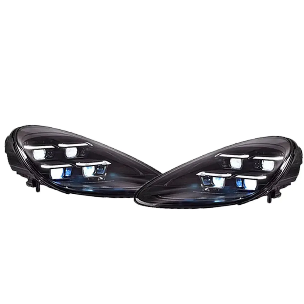 KQX2pcs Car Headlights for Porsche 9Y0 2018 2019 2020 2021 2022 2023 Headlamps Car Lamps Upgrade 2024 Style Plug and Play