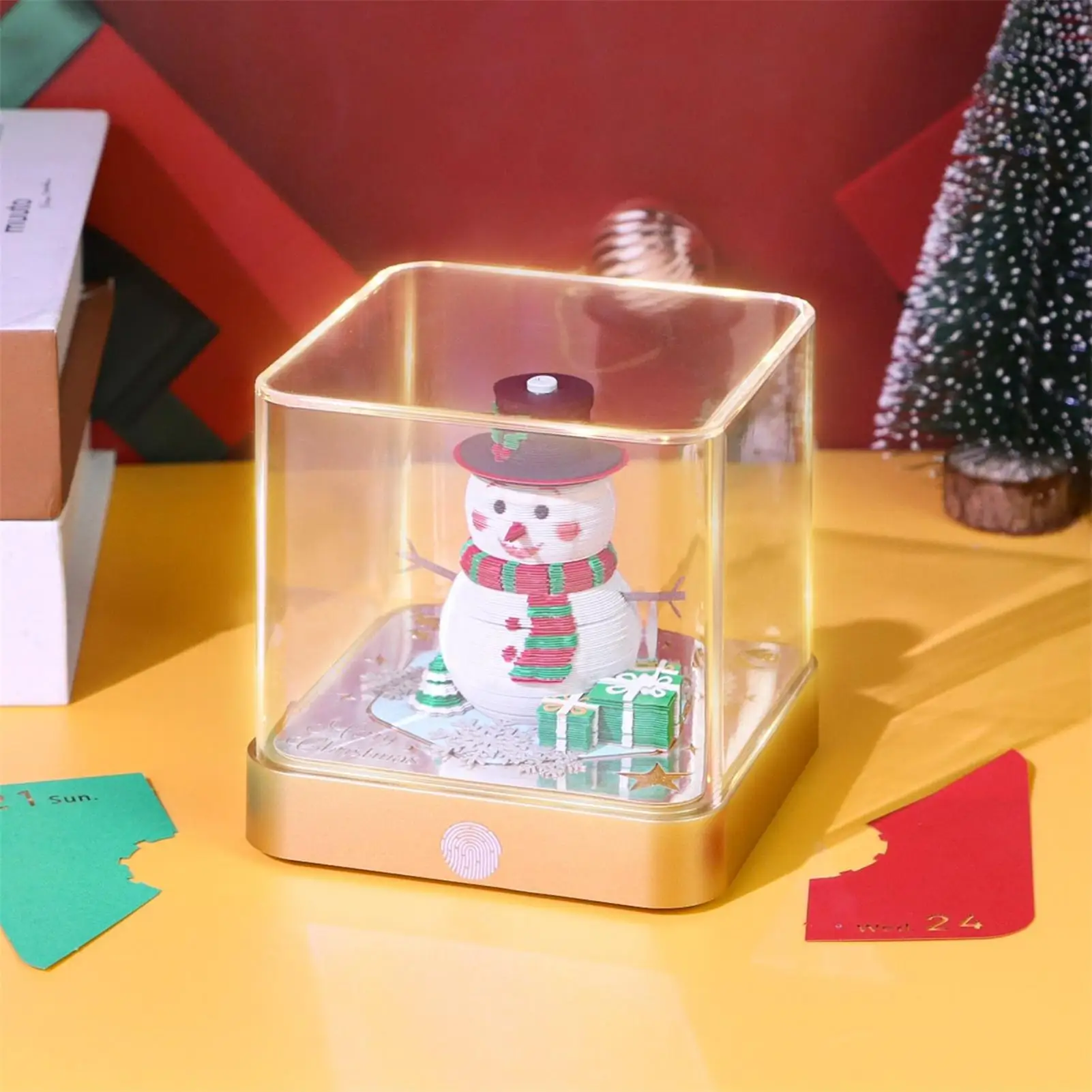 ثلاثية الأبعاد التقويم ورقة نحت ملاحظة فنية ثلج التقويم 2026 مضحك المفكرة الديكور لعيد الميلاد دراسة مكان العمل رف الكتب