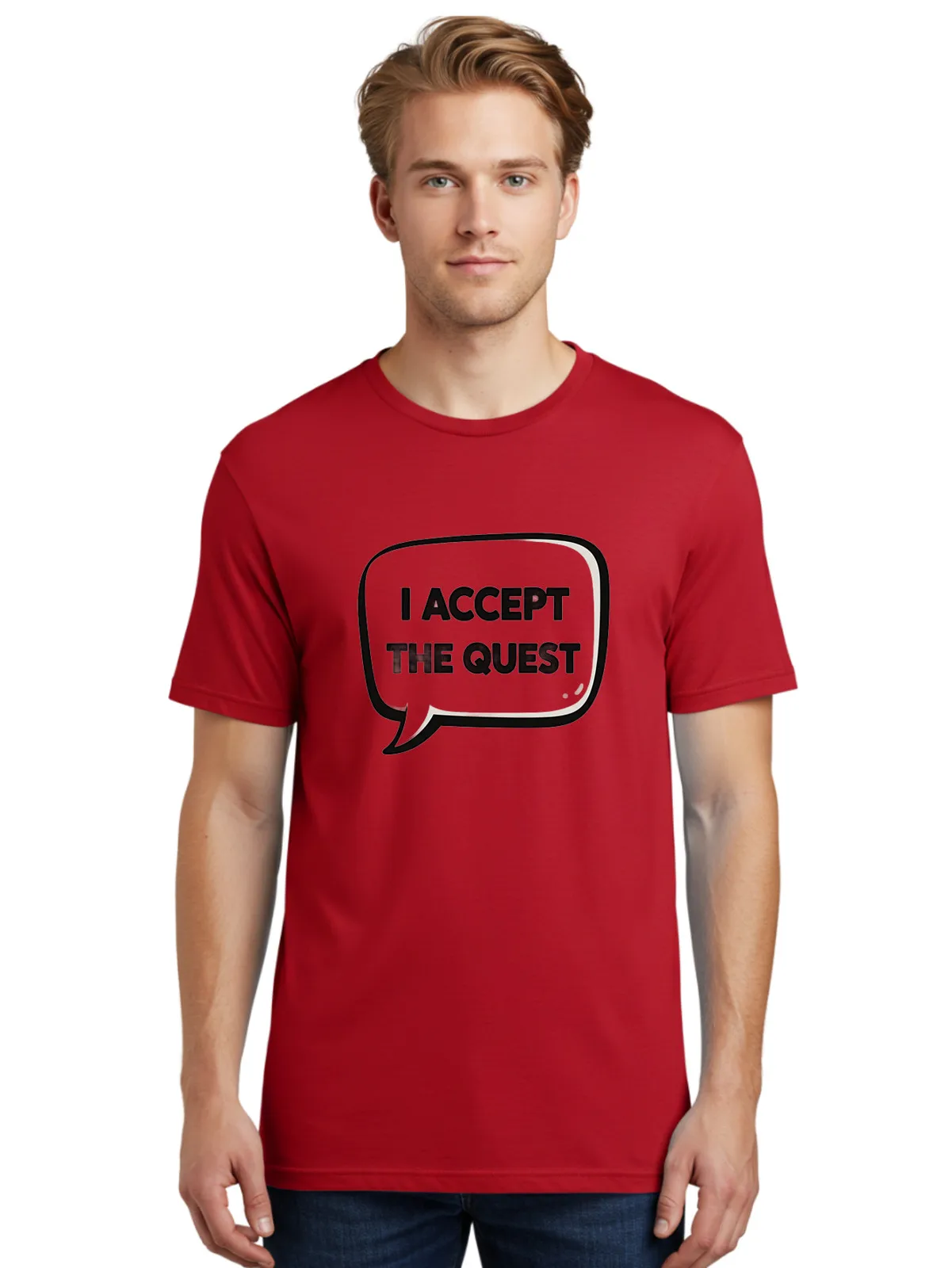 Camiseta masculina com estampa I-Accept-The-Quest-9, 100% algodão, roupa casual de verão