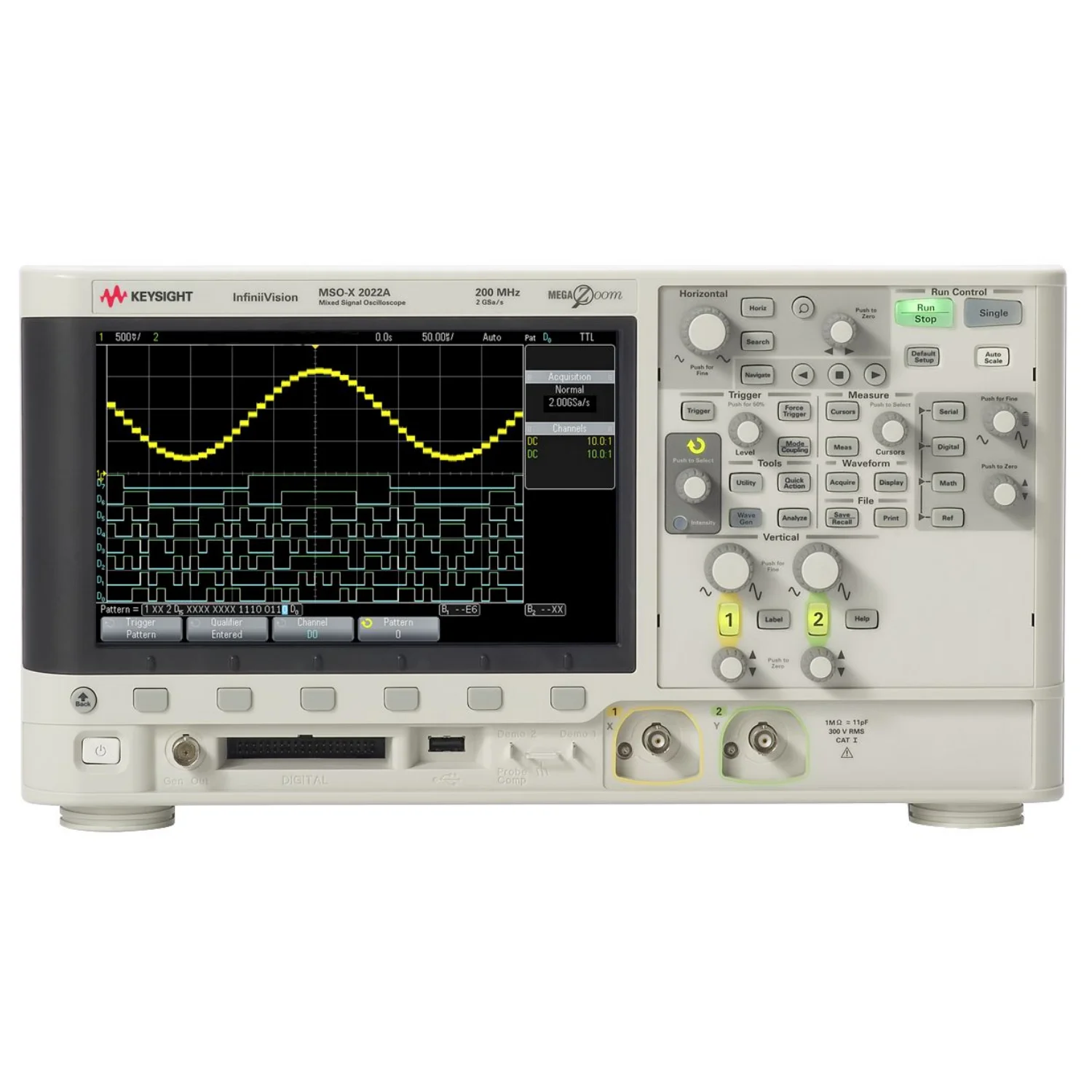 Keysight DSOX2012A:2 Analog Channels 100MHz oscilloscope/100kpts memory,and 200,000 waveforms/sec update rate-1pcs