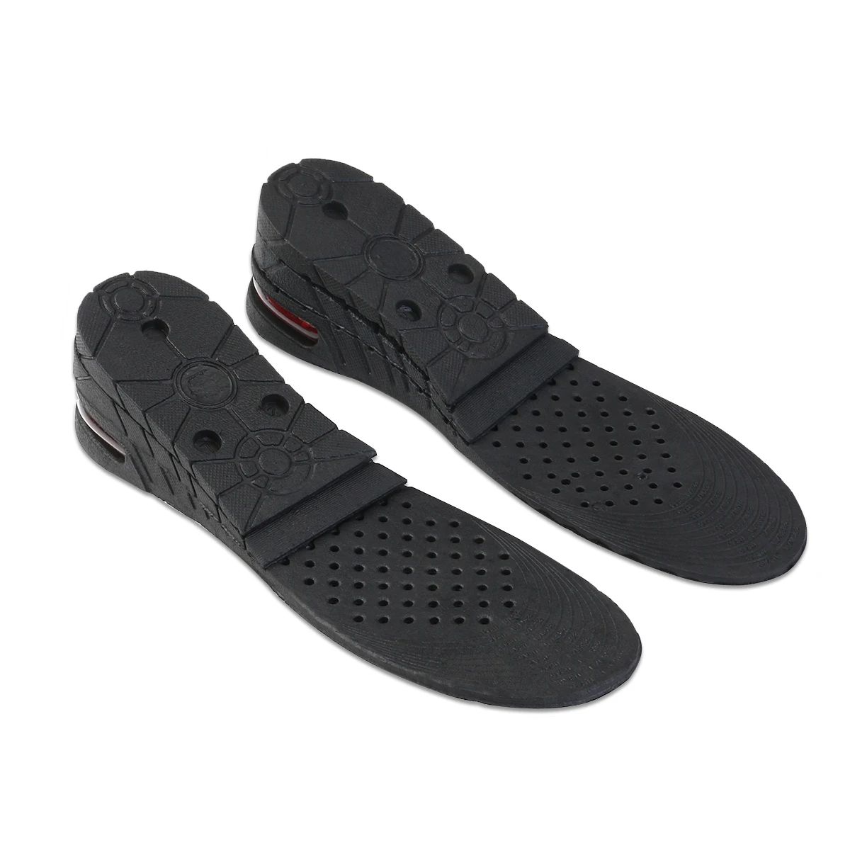 

Unisex 3-Layer 6Cm Pu Insole Height Increase Taller Pad Slip-Resistant Comfort Footbed 35-44 Eu34.5-44.5 Black