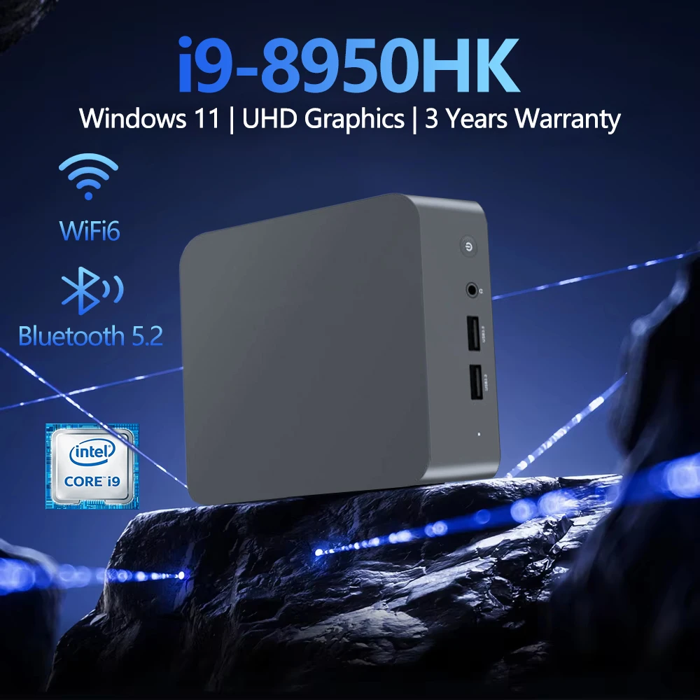 

New Mini PC Intel Core i9 8950HK Celeron N5095A 16GB LPDDR4 1TB 2TB M.2 SSD Windows 11 Desktop Computer WiFi 6 1000Mbps