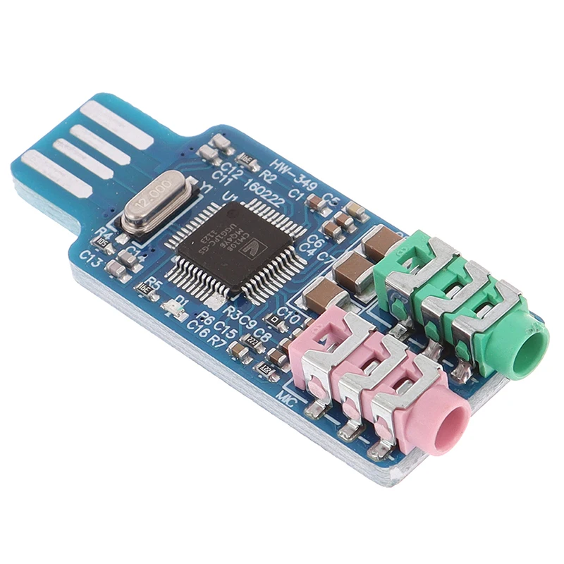 CM108 USB Módulo Placa de Som Externa, Plug and Play, Drive Free, Laptop, Computador, 1Pc