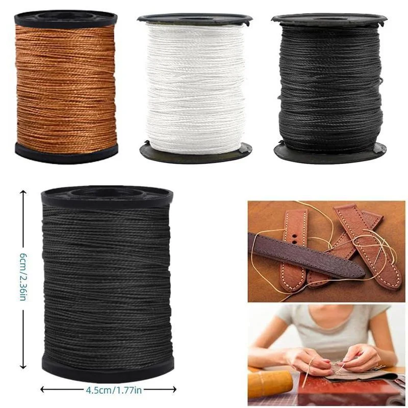 0.6mm 50 Meters 2 Strands Extra Strong Nylon Thread Leather Upholstery Repair Heavy Duty Upholstery Thread for Hand Sewing