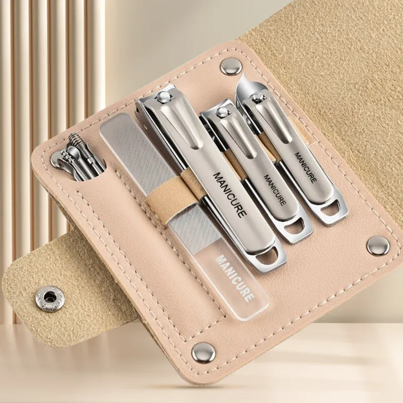 Ensemble de coupe-ongles 10 pièces, ensemble complet de coupe-ongles, limes à ongles, bouchons d'oreille en acier inoxydable, cuillères, outils de kit d'ongles portables