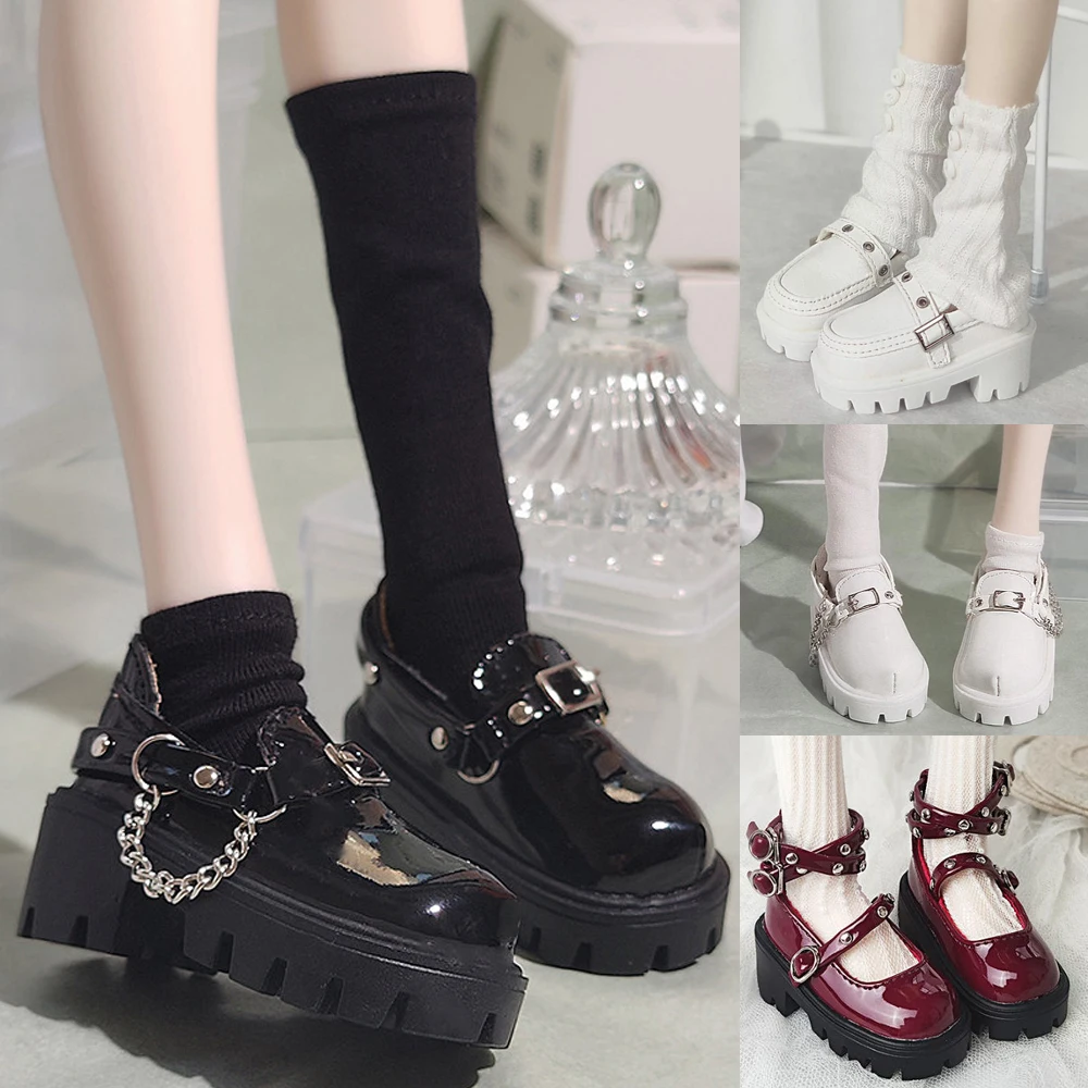 D10-P029 Handmade Toy 1/4 Soom Cd2 MSD MDD Bjd Doll Accessories Platform Chain Shoes White Color 1pair