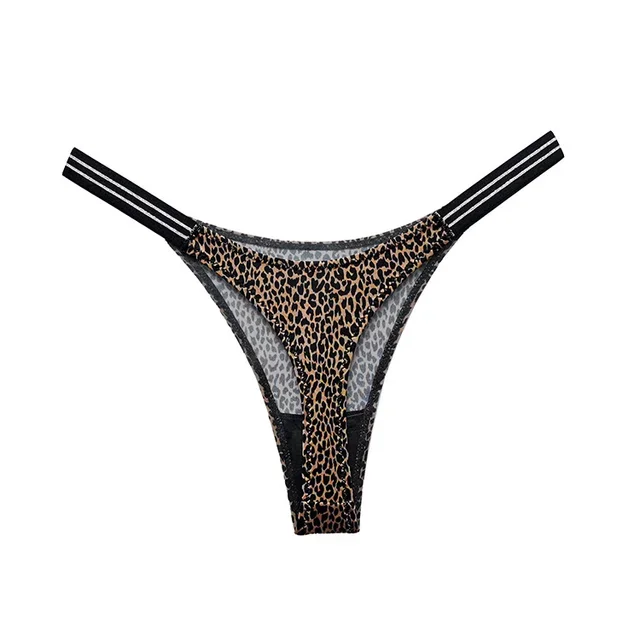 ZOONLYI, nuevo Bikini de seda de hielo, tangas, calzoncillos sexis de leopardo para mujer, bragas deportivas de cintura baja sin costuras, bragas sin rastro