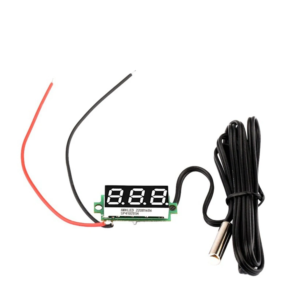 Digital LED Thermometer With Temperature Probe DC 4-28V For Car Refrig/erator Air Conditioner Indoor Outdoor Temp Meter Tool