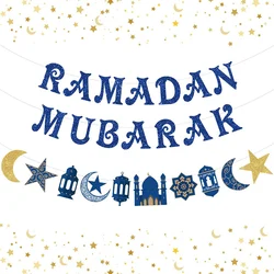 Ramadan Kareem Paper Banner EID Mubarak Star Moon Bunting Garland Hanging Ornament 2026 Islamic Muslim Party Home Decorations