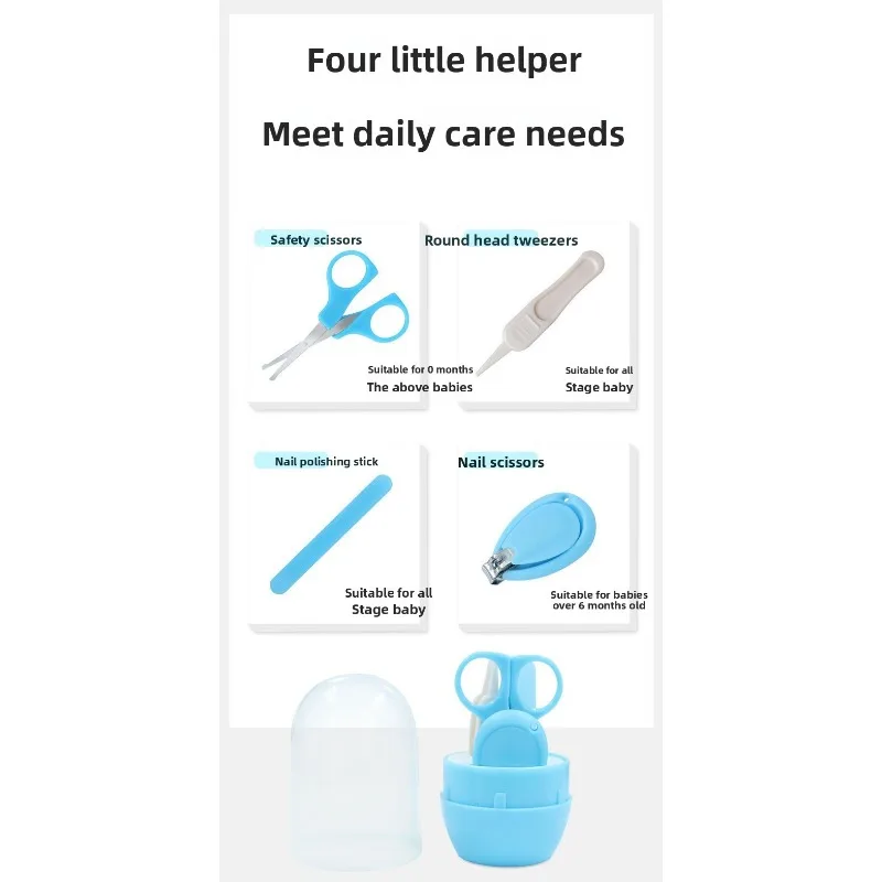 4/8 قطعة الوليد الطفل مقص أظافر الطفل أداة العناية بالأظافر طفل آمن المحمولة مسمار المقص المتقلب الملقط مع صندوق #6