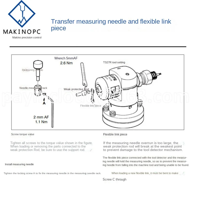 Weak Guard Bar Collision Rod Renishaw Ts27r A- 5003-5171 Probe OTS Tool Setting Gauge Screw Rod Accessories