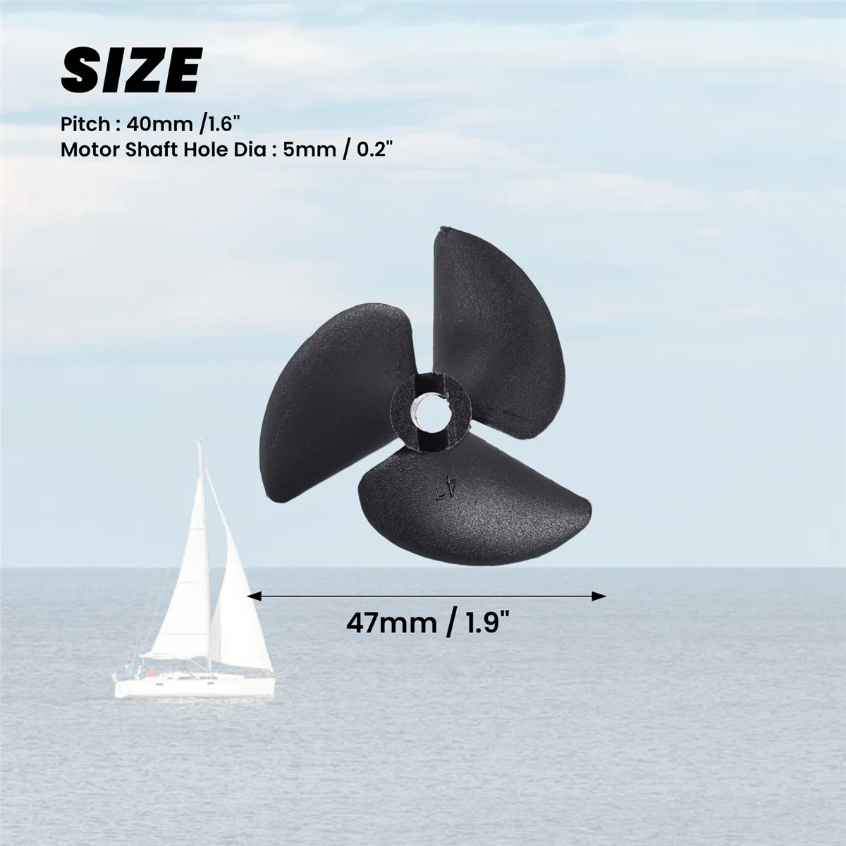 New  P40D47 Three Blades RC Boat Propeller Paddle for Brushless Motor