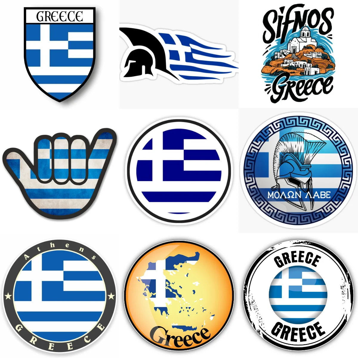 

GR Greece flag map emblem creative personalized car Stickers for car motorcycle helmet window wall Decoration Accessories
