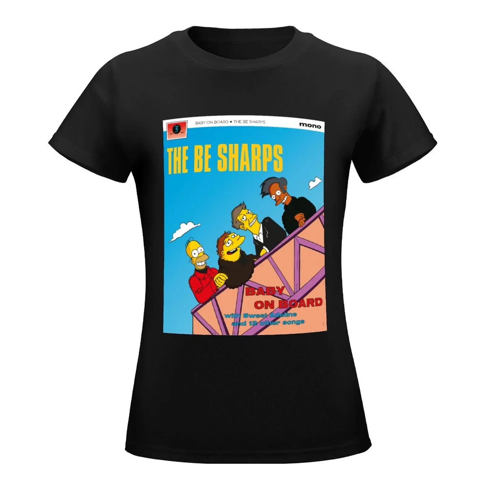 The Be Sharps - Baby on Board T-Shirt Aesthetic clothing funny vintage clothes t-shirts for Women loose fit