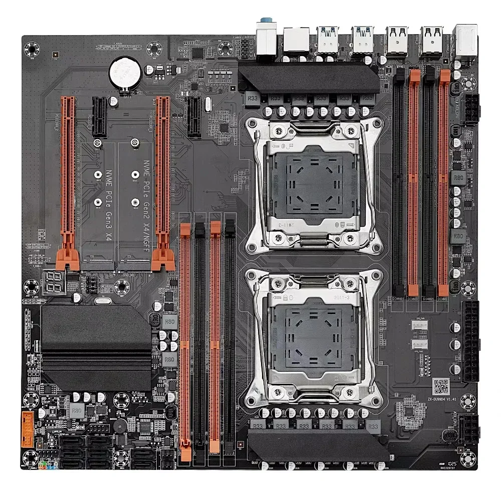 ชุดเมนบอร์ดเกมมิ่ง SOYO X99 รองรับซีพียูคู่ Intel Xeon E5 2680 V4*2 และแรม DDR4 32GB (4*8GB) ช่องเสียบ LGA2011-3 รองรับ M.2 NVME สำหรับคอมพิวเตอร์ตั้งโต๊ะ
