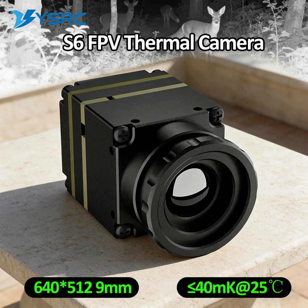 

FPV Thermal Imager Camera Module S6 640x512 9mm Lens with CVBS Interface 60HZ Supports UART Serial Protocol for RC Drones Parts
