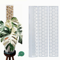 4 pcs Moss Pole for Plants  Indoor Plastic Clear Moss Pole Monstera Climbing Plant Support with 2m Plant Ties