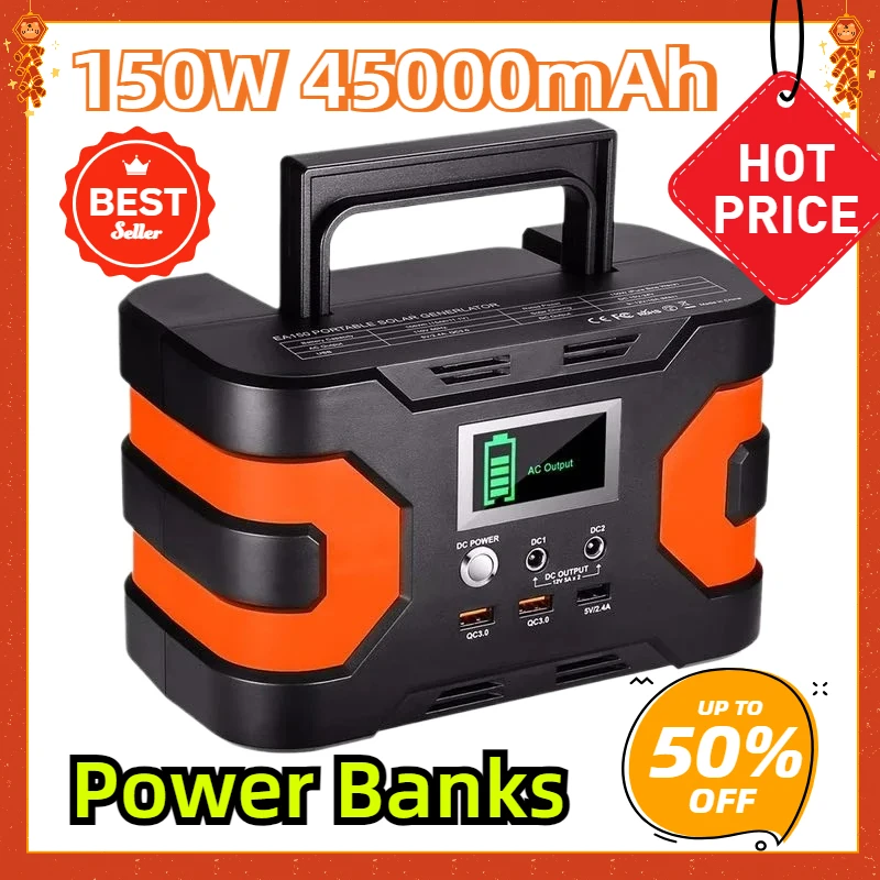 For Outdoor Camping USA Warehouse EA150 Power Banks 150W 45000mAh Inverter Solar Portable Generators Portable Power Station