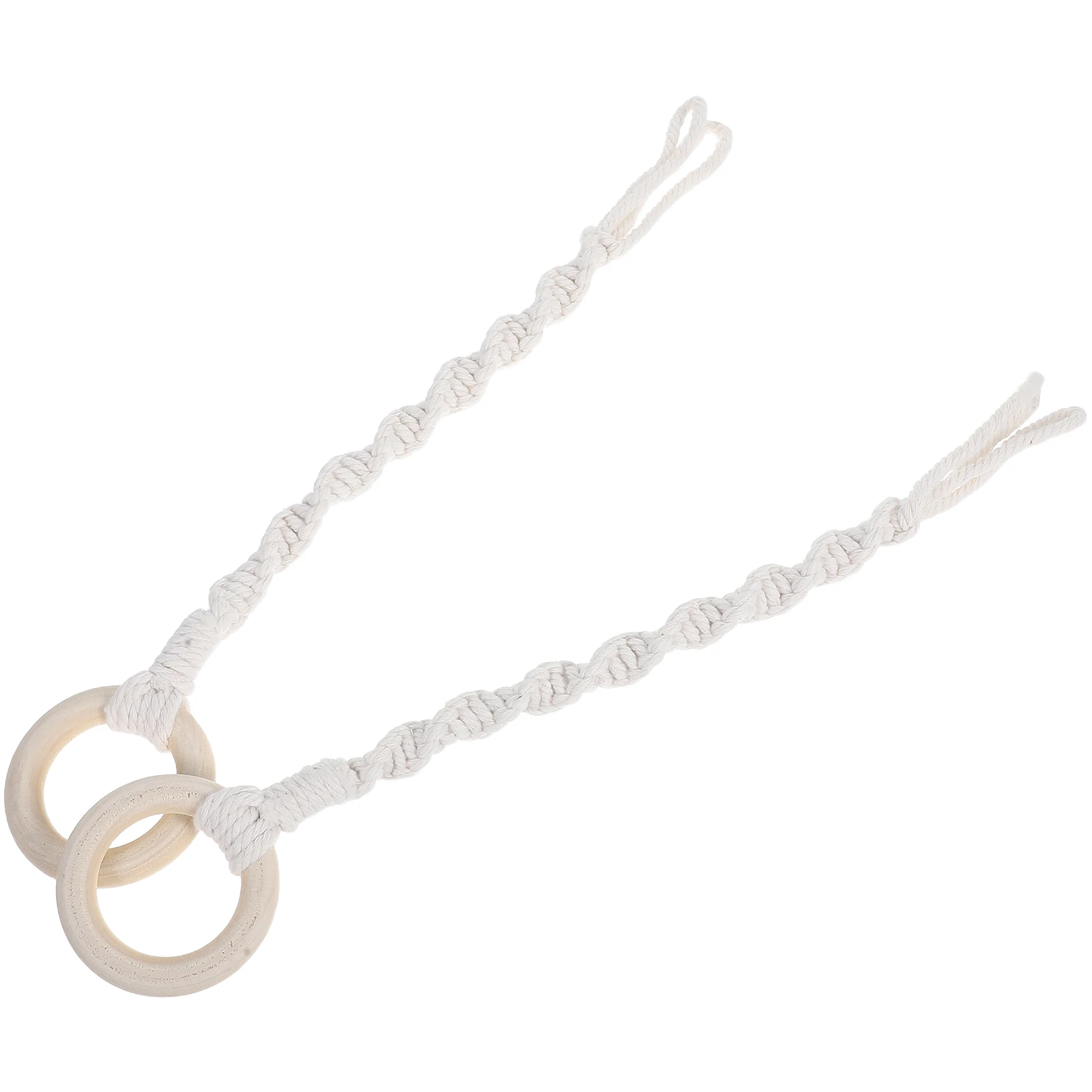 2pcs 식물 걸이 익스텐더: 식물을 걸기위한 손으로 짠 면 로프 Boho Macrame 화분 걸이 실내 야외 발코니 정원