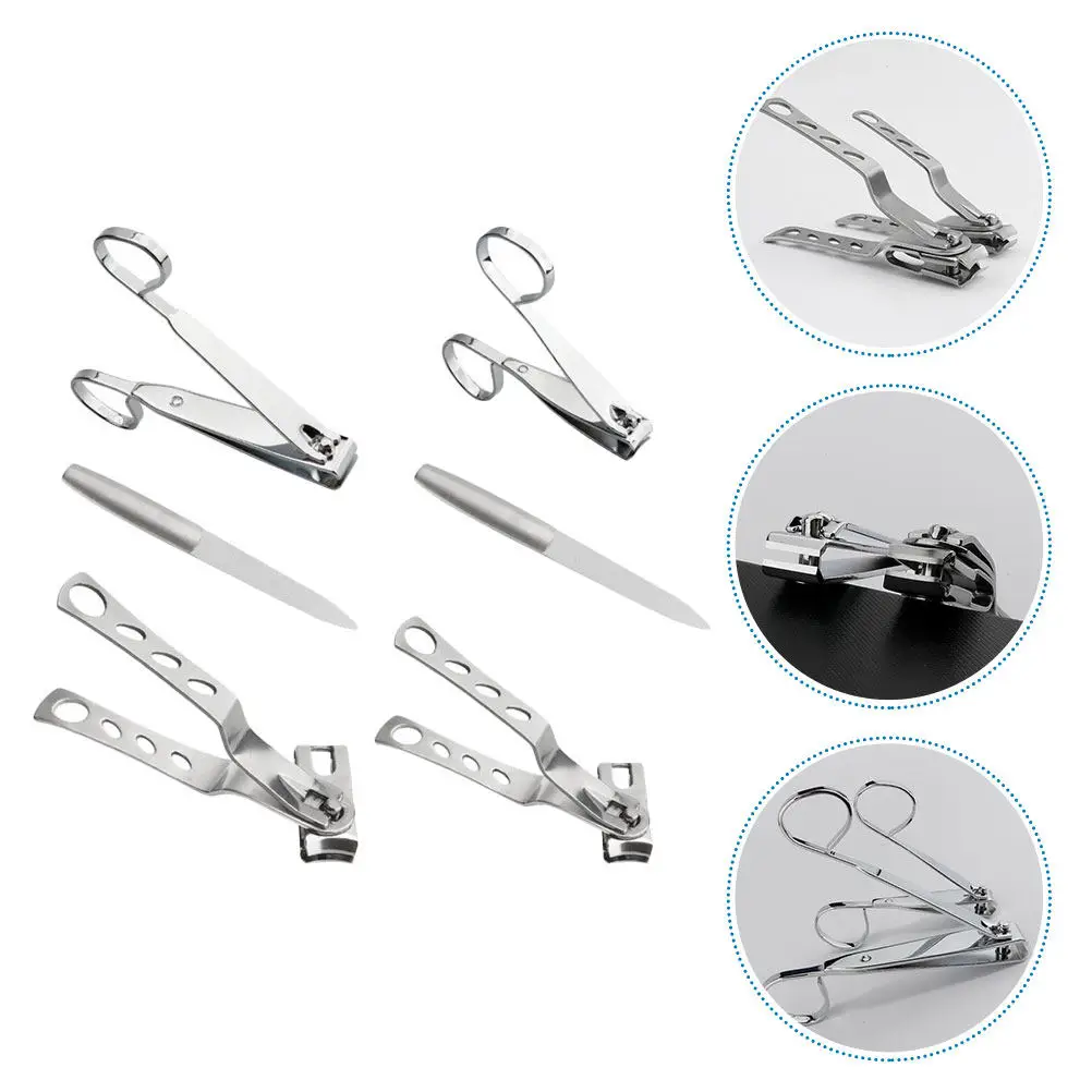 

6Pcs Nail Clipper Kit Stainless Steel Ergonomic Degree Rotating Head for Fingernail Toenail Trimming Manicure Tool