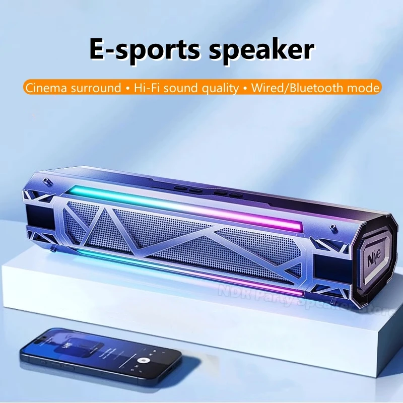 Desktop Computer Audio Speakers Bluetooth Wired Desktop Game Esports Laptop High-quality Colorful Lights RGB Lighting Effect