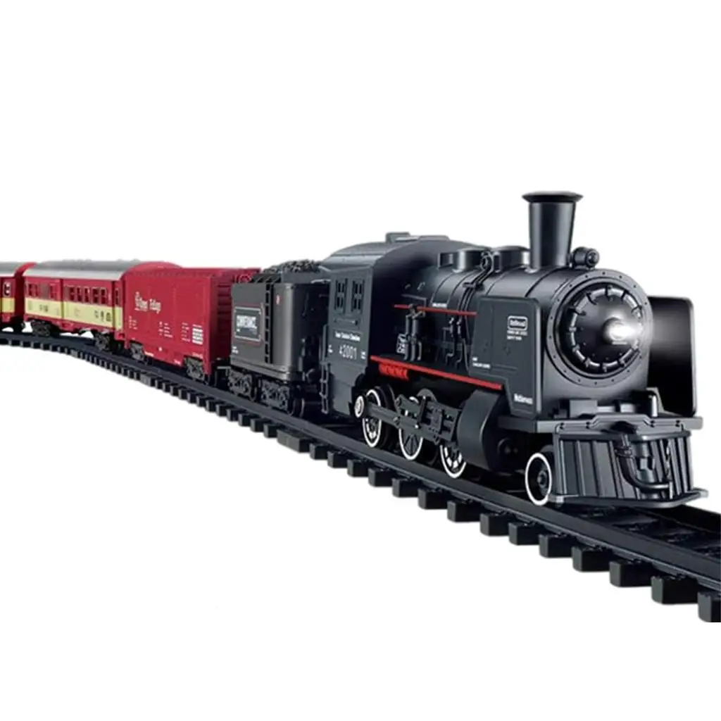 Christmas Train Mini Classic Electric Train Toy Set With LED Headlight And Realistic Sounds Rail Car Boys Girls Christmas gift