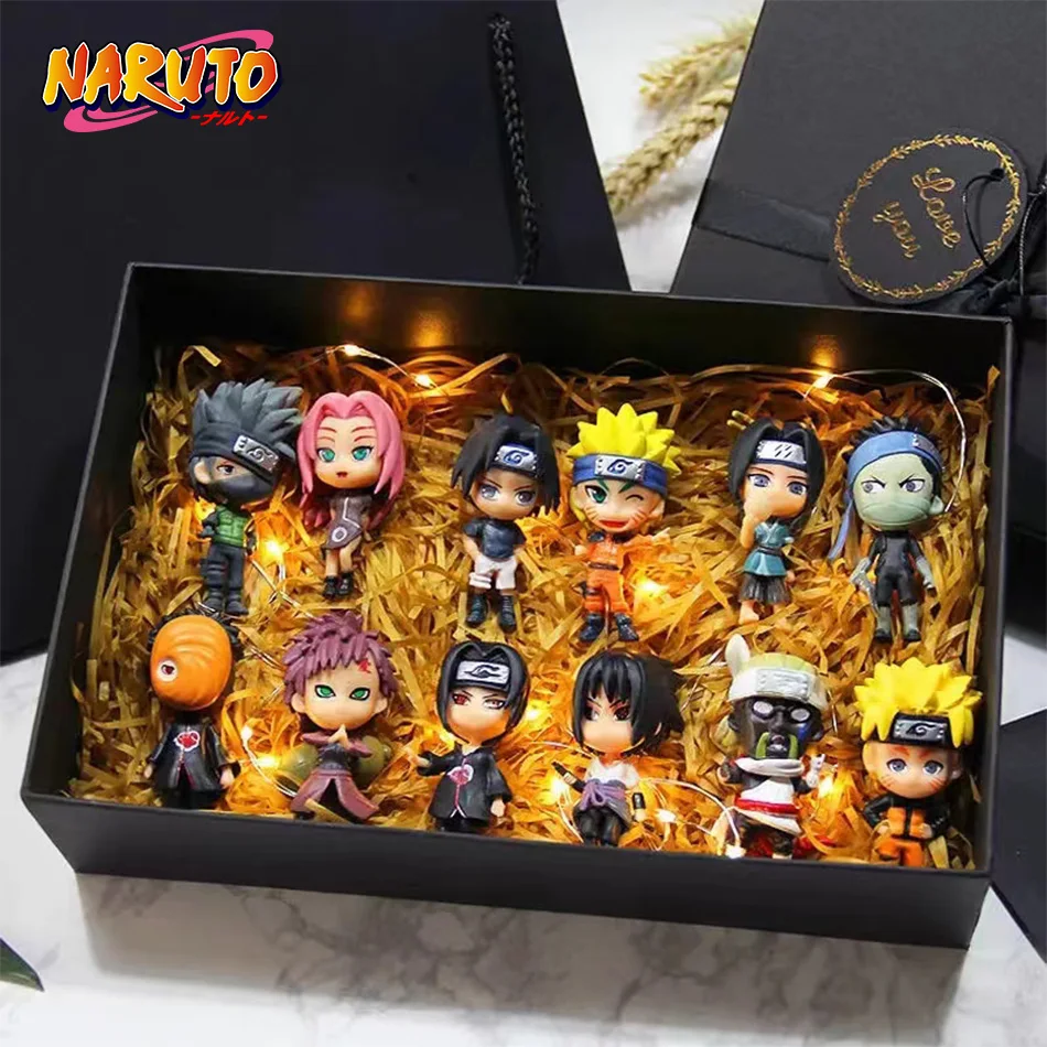 6 Pcs/Lot NARUTO Sasuke Gaara Uchiha Madara Figure 7-8cm 2 Style Personality Base Mini Figurines